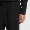 Cotton-terry sweatpants with logo patch