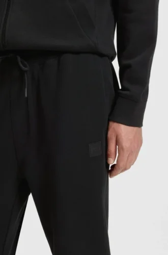 Cotton-terry sweatpants with logo patch