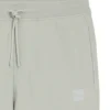 Cotton-terry sweatpants with logo patch