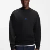 Cotton-terry sweatshirt with blue logo patch
