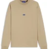 Cotton-terry sweatshirt with blue logo patch