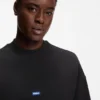 Cotton-terry sweatshirt with blue logo patch