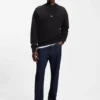 Cotton-terry sweatshirt with blue logo patch