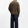 Cotton-terry sweatshirt with blue logo patch