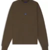Cotton-terry sweatshirt with blue logo patch