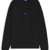 Cotton-terry sweatshirt with blue logo patch