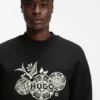 Cotton-terry sweatshirt with embroidered artwork