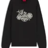 Cotton-terry sweatshirt with embroidered artwork