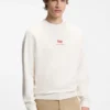 Cotton-terry sweatshirt with Happy HUGO