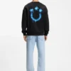 Cotton-terry sweatshirt with Happy HUGO