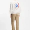 Cotton-terry sweatshirt with Happy HUGO