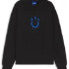 Cotton-terry sweatshirt with Happy HUGO