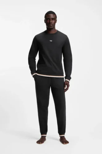 Cotton-terry sweatshirt with logo and signature stripes