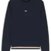 Cotton-terry sweatshirt with logo and signature stripes