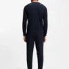 Cotton-terry sweatshirt with logo and stripe