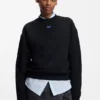 Cotton-terry sweatshirt with logo badge