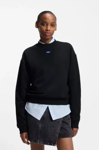 Cotton-terry sweatshirt with logo badge