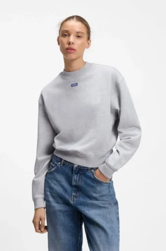 Cotton-terry sweatshirt with logo badge