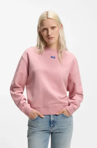 Cotton-terry sweatshirt with logo badge