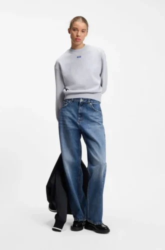 Cotton-terry sweatshirt with logo badge