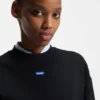 Cotton-terry sweatshirt with logo badge