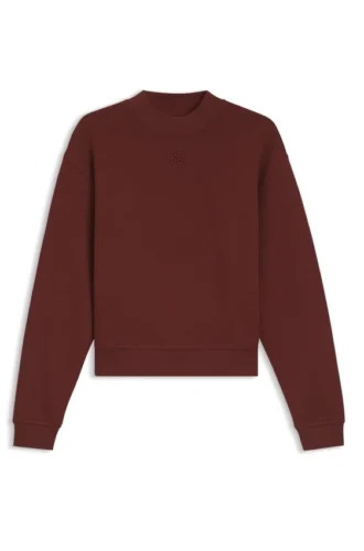 Cotton-terry sweatshirt with stacked-logo embroidery