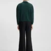 Cotton-terry sweatshirt with stacked-logo embroidery
