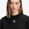 Cotton-terry sweatshirt with stacked-logo embroidery