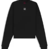 Cotton-terry sweatshirt with stacked-logo embroidery