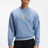 Cotton-terry sweatshirt with tennis artwork