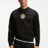 Cotton-terry sweatshirt with tennis artwork