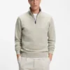Cotton-terry sweatshirt with zipper collar