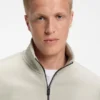 Cotton-terry sweatshirt with zipper collar