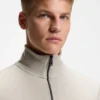 Cotton-terry sweatshirt with zipper collar