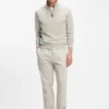 Cotton-terry sweatshirt with zipper collar