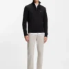 Cotton-terry sweatshirt with zipper collar