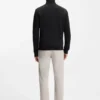 Cotton-terry sweatshirt with zipper collar