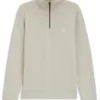 Cotton-terry sweatshirt with zipper collar