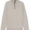 Cotton-terry sweatshirt with zipper collar
