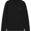 Cotton-terry sweatshirt with zipper collar