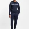 Cotton-terry tracksuit bottoms with logo and stripes