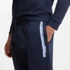 Cotton-terry tracksuit bottoms with logo and stripes