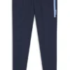 Cotton-terry tracksuit bottoms with logo and stripes