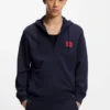 Cotton-terry zip-up hoodie with logo label