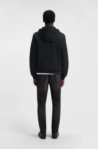 Cotton-terry zip-up hoodie with logo label
