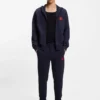 Cotton-terry zip-up hoodie with logo label