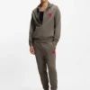 Cotton-terry zip-up hoodie with logo label
