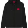 Cotton-terry zip-up hoodie with logo label