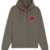 Cotton-terry zip-up hoodie with logo label