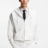 Cotton-terry zip-up hoodie with logo print